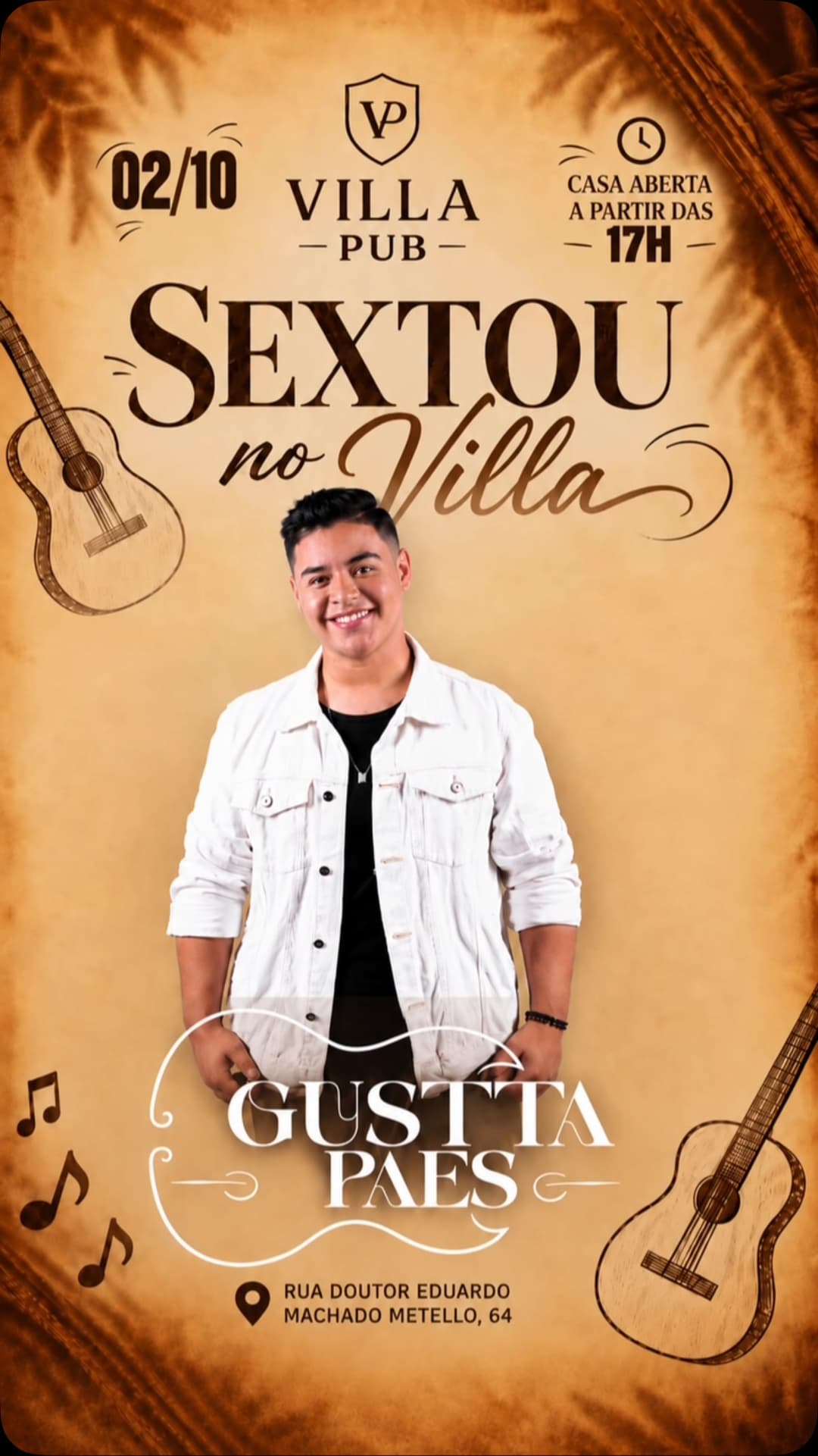 Flyer de Gustta Paes