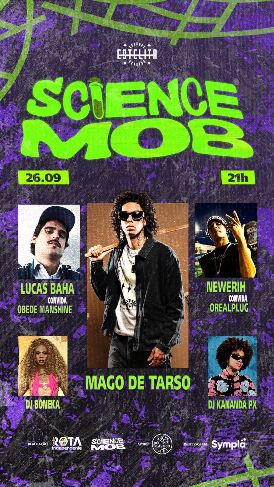 Flyer de Kananda P.X, Boneka, Mago de Tarso e mais 5 artistas