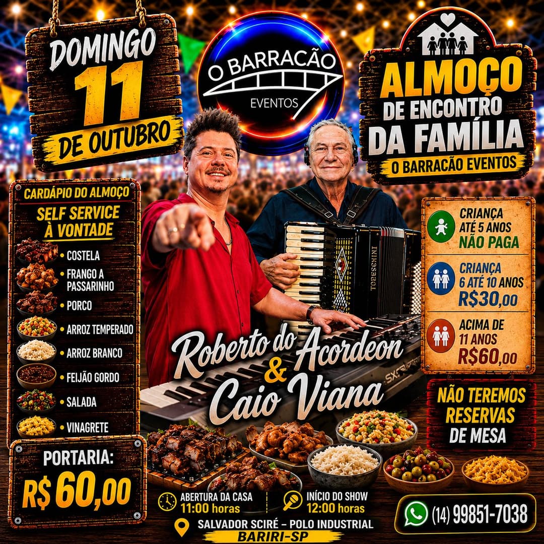 Flyer de Caio Viana e Roberto do Acordeon