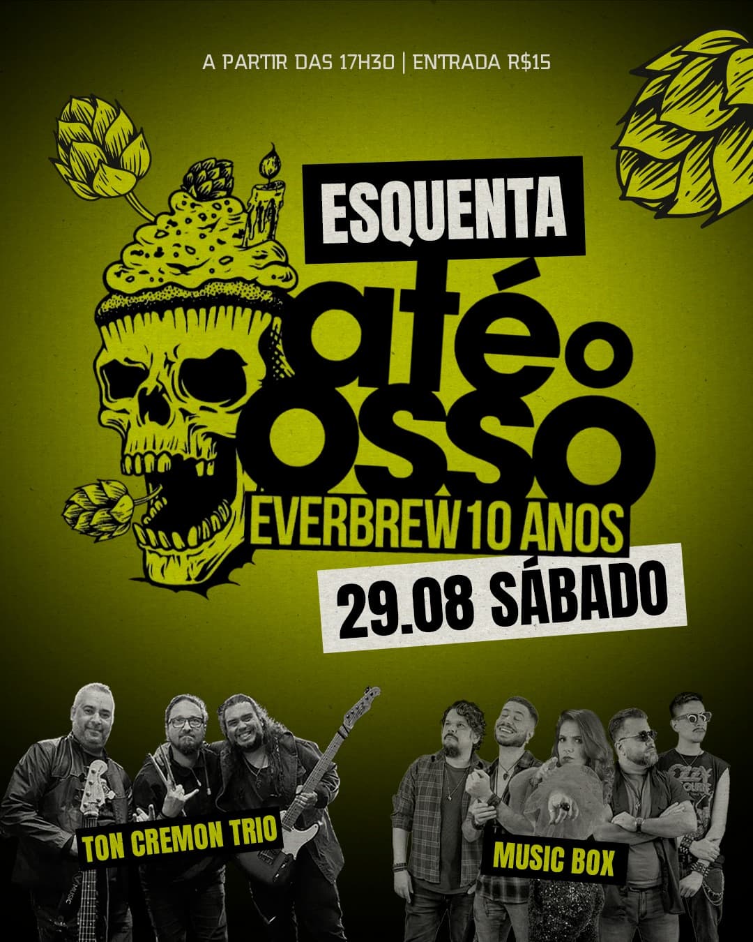 Flyer de Banda Music Box e Ton Cremon Trio