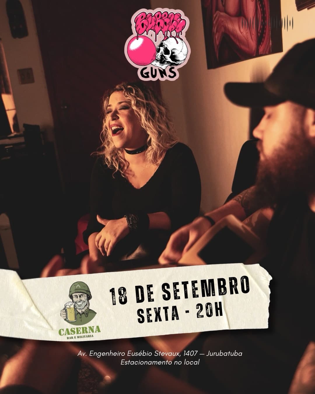 Flyer de Bubble Guns, Jekisberi e Mgomes Guitar