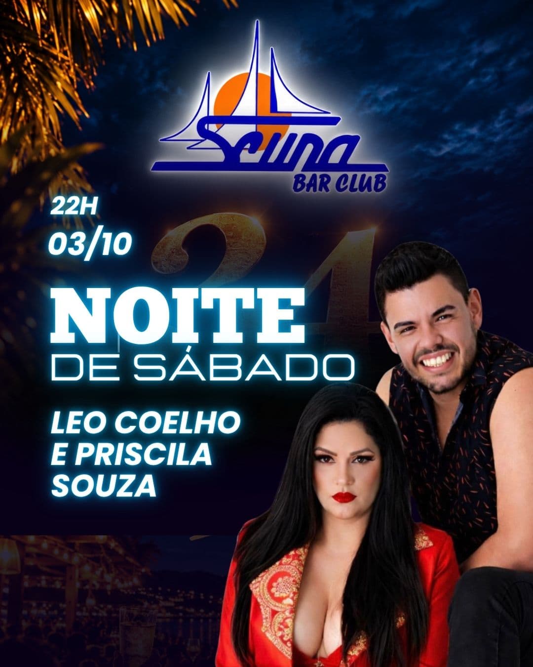 Flyer de Priscila Souza e Leo Coelho