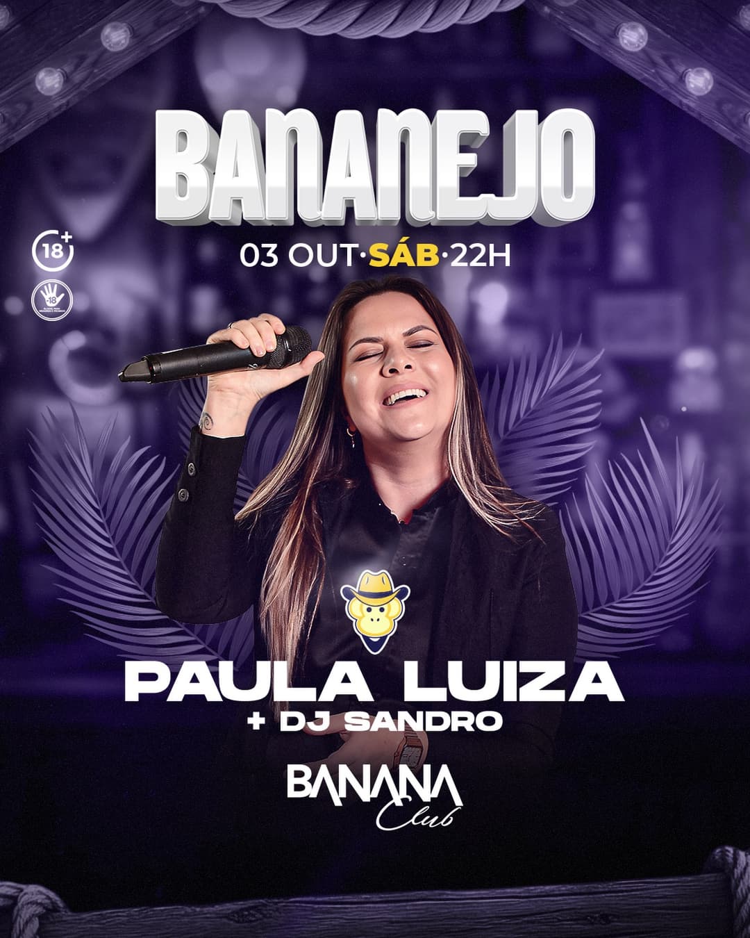 Flyer de Paula Luiza e DJ Sandro