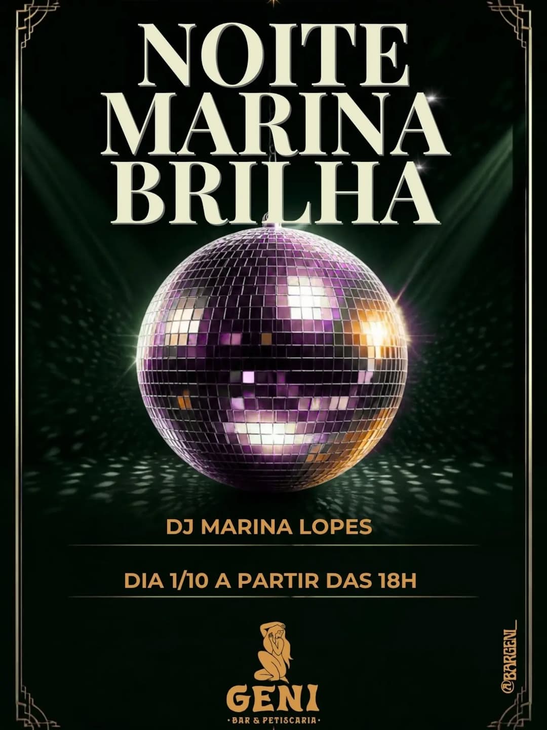Flyer de DJ Marina Lopes