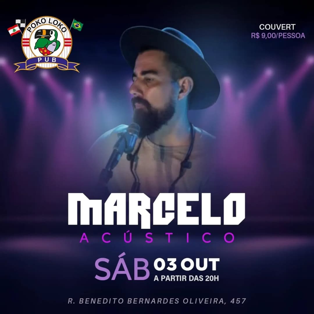 Flyer de Marcelo Acústico