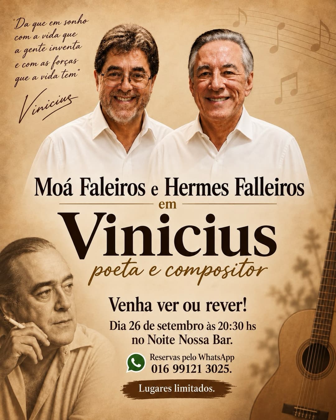 Flyer de Moá Faleiros e Hermes Faleiros