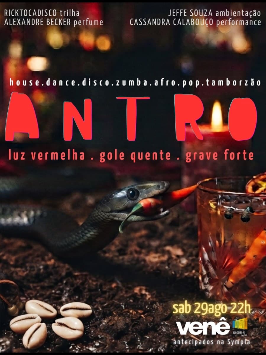Flyer de segredin, ricktocadisco, jeffetm e cassandracalabouco