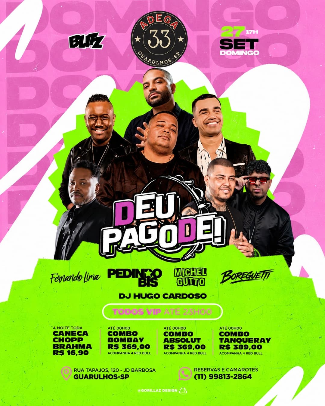 Flyer de Grupo Pedindo Bis, Rodrigo Boreguetti e mais 2 artistas