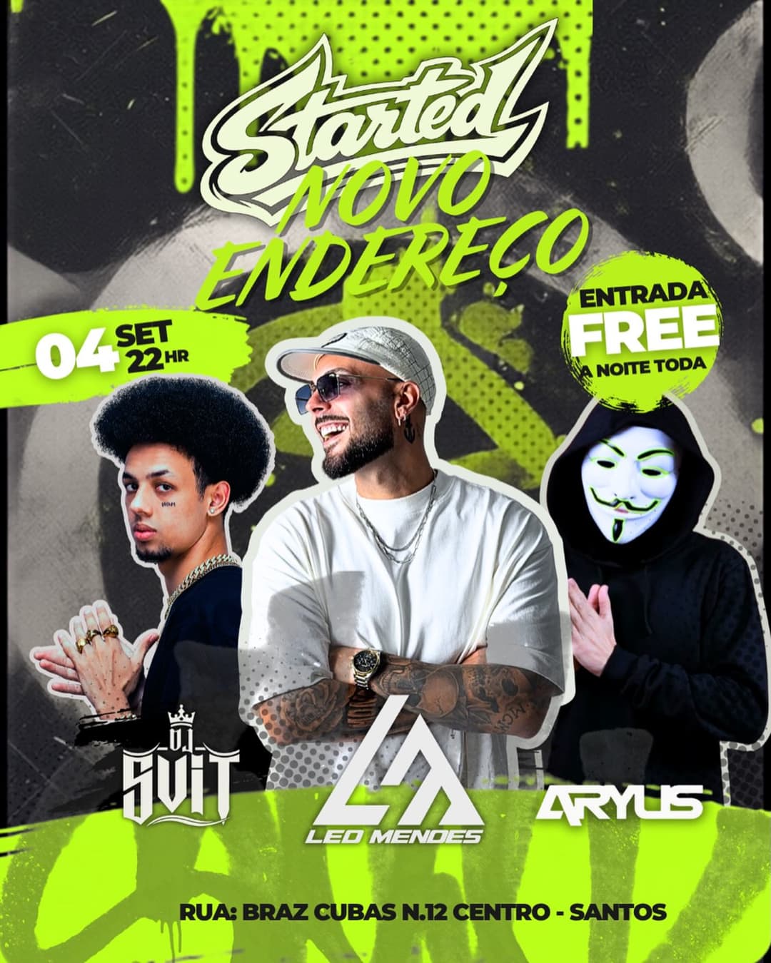 Flyer de SVIT, Leo Mendes e CRYLS