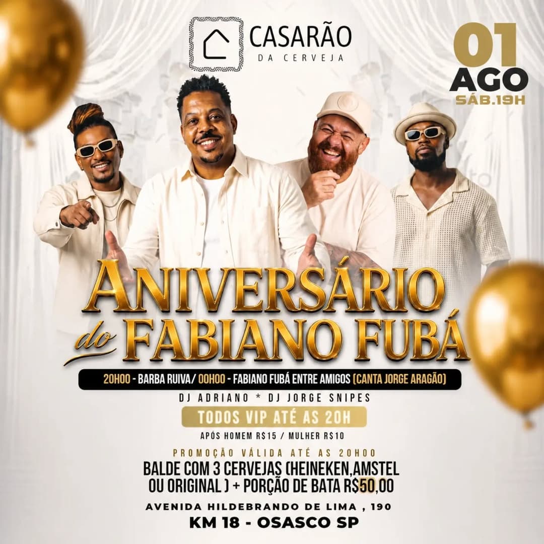 Flyer de Fabiano Fubá