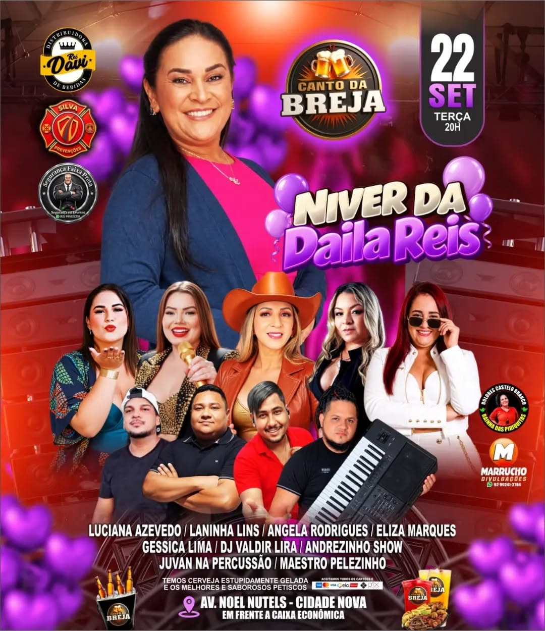 Flyer de Luciana Azevedo, Laninha Lins e mais 7 artistas