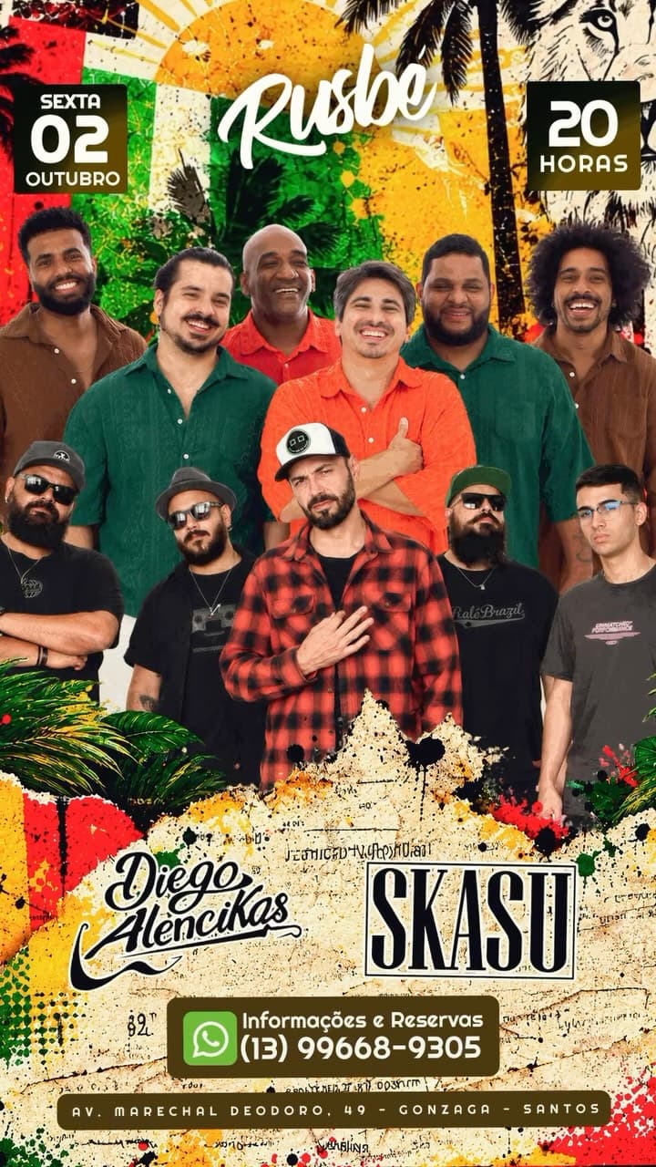 Flyer de Diego Alencikas e Banda Skasu