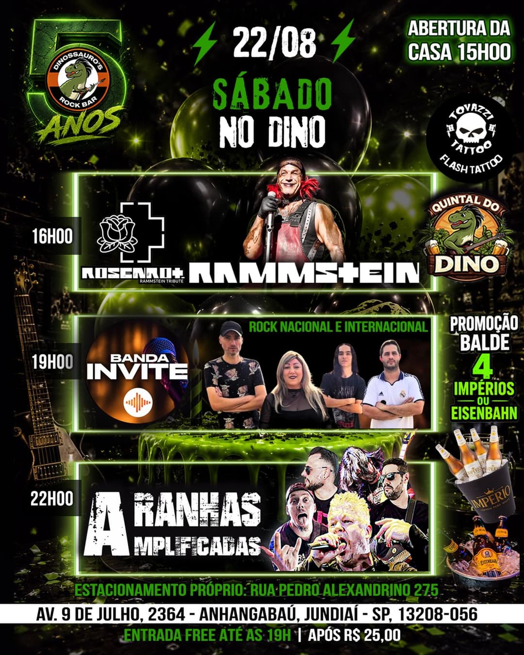 Flyer de Rosenrot, Banda Invite e Bandas Amplificadas