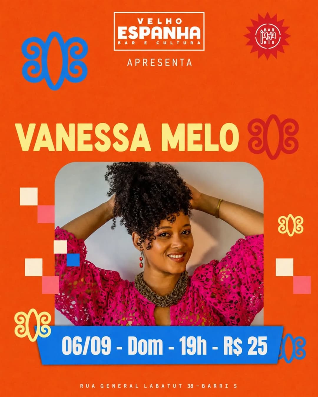 Flyer de Vanessa Melo e Quasar