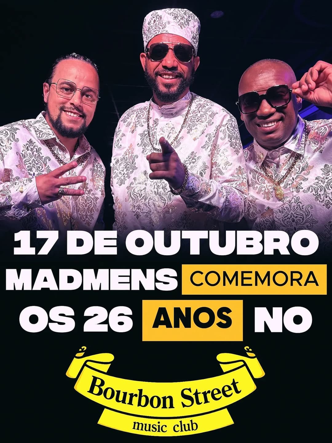 Flyer de Madmen's Clan, Luckeem, DJ Cristiano e mais 1 artista