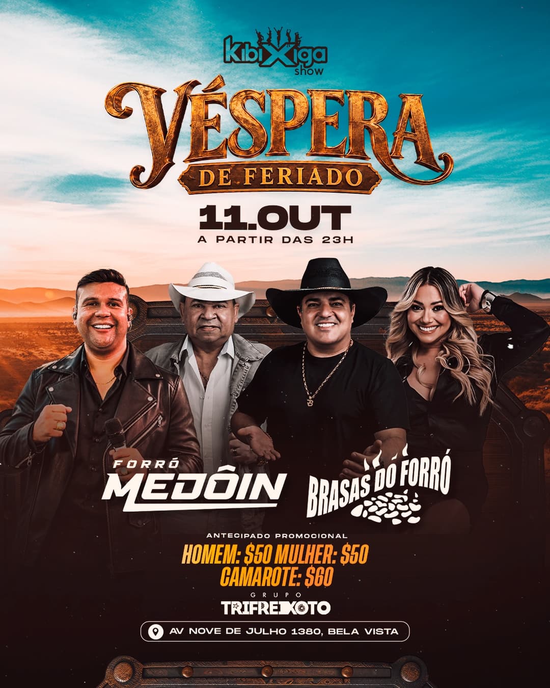 Flyer de Forró Medôin e Brasas do Forró