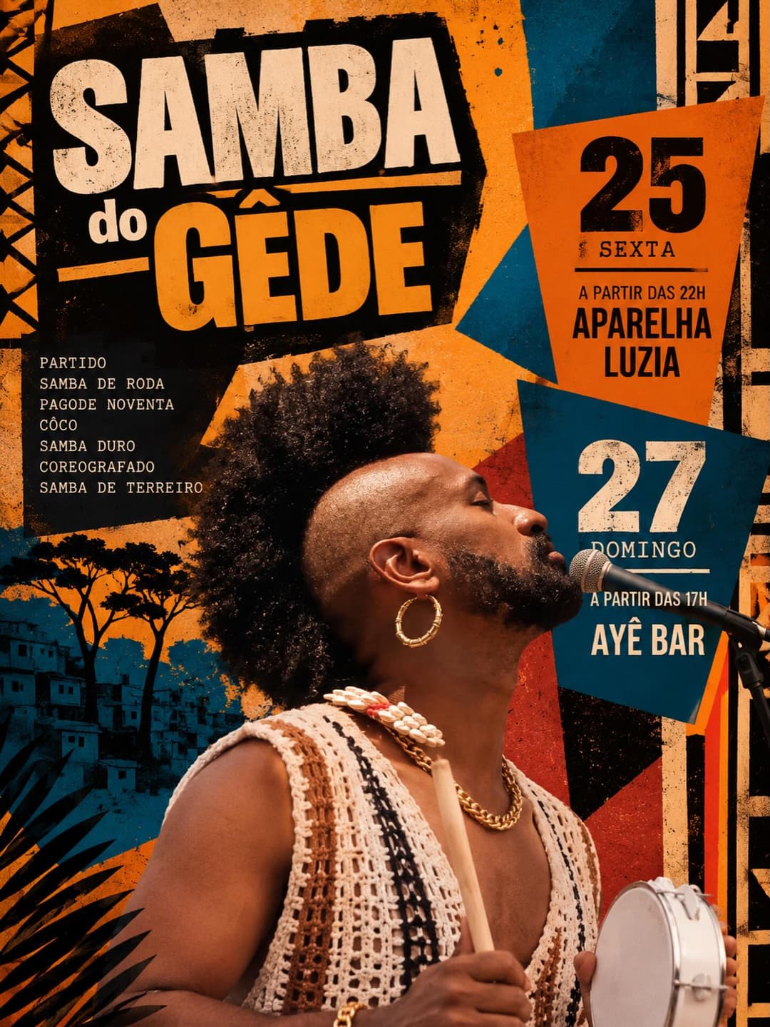 Flyer de Gêde Lima e Samba do Gêde