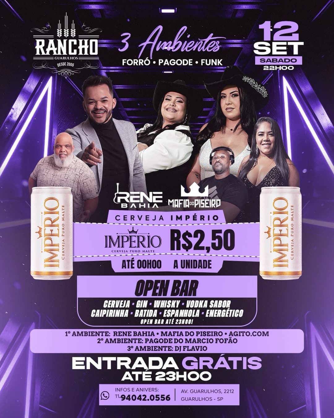 Flyer de Marcio Fofão, DJ Flavio Lucas e mais 3 artistas