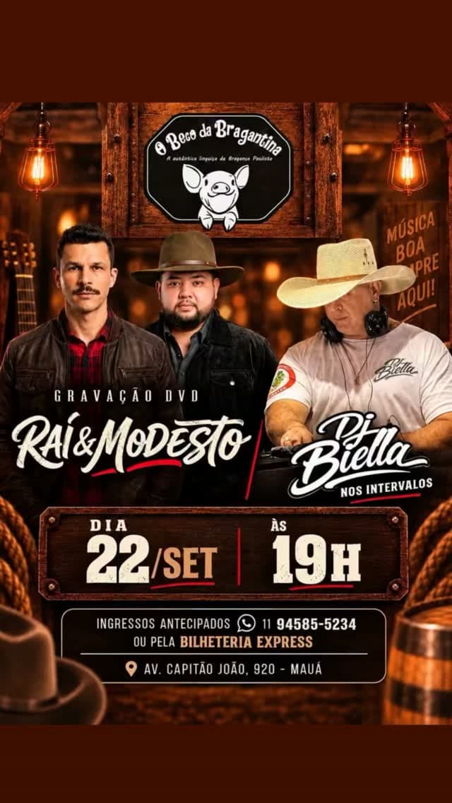 Flyer de Raí & Modesto