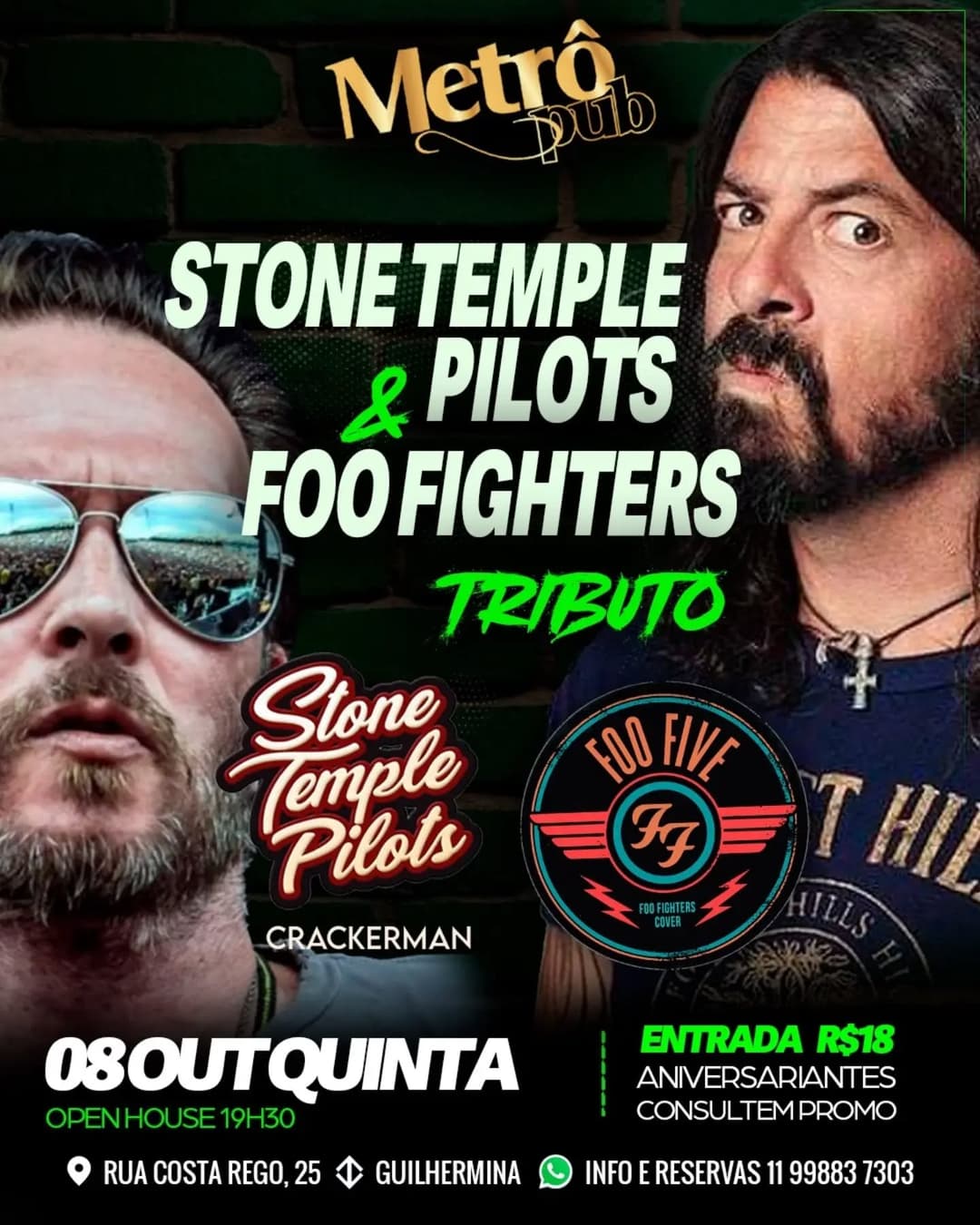 Flyer de STONE TEMPLE PILOTS vs FOO FIGHTERS