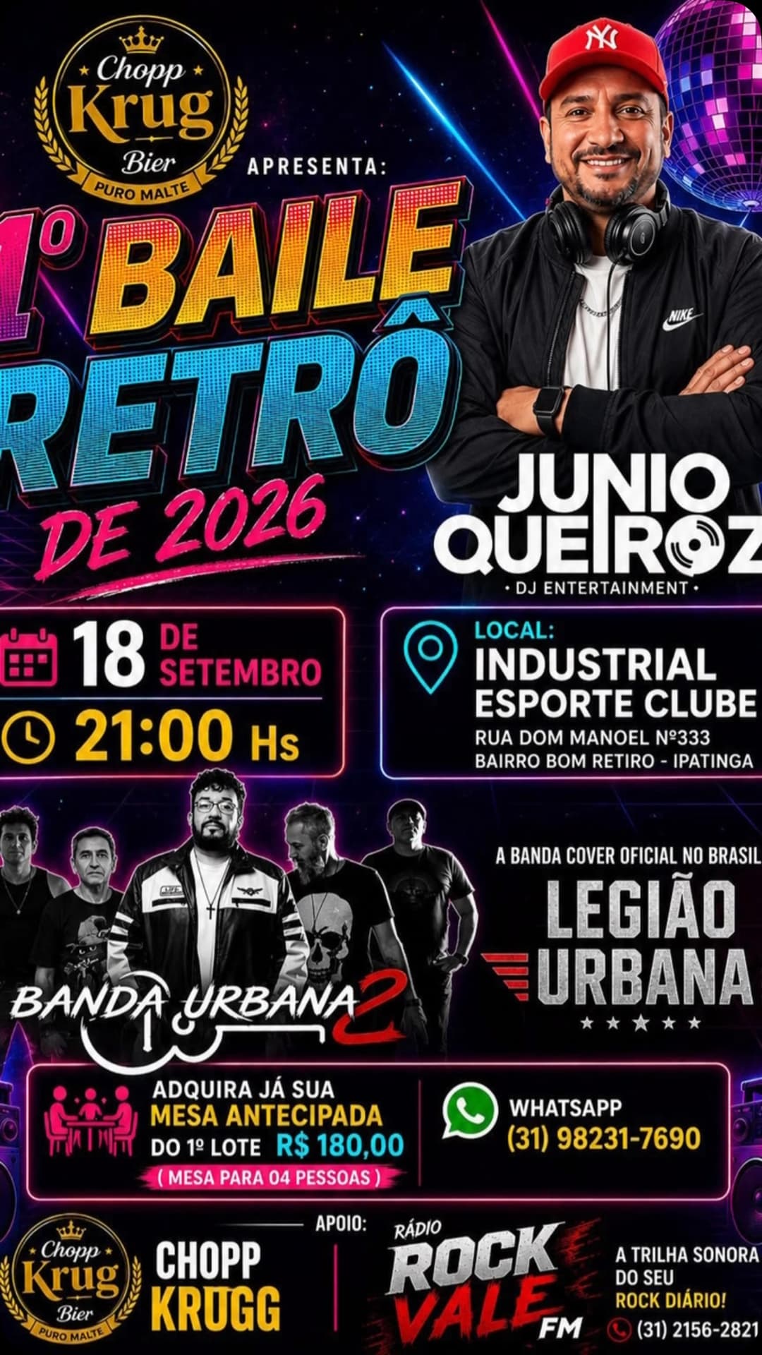 Flyer de Banda Urbana 2 e Junio Queiroz