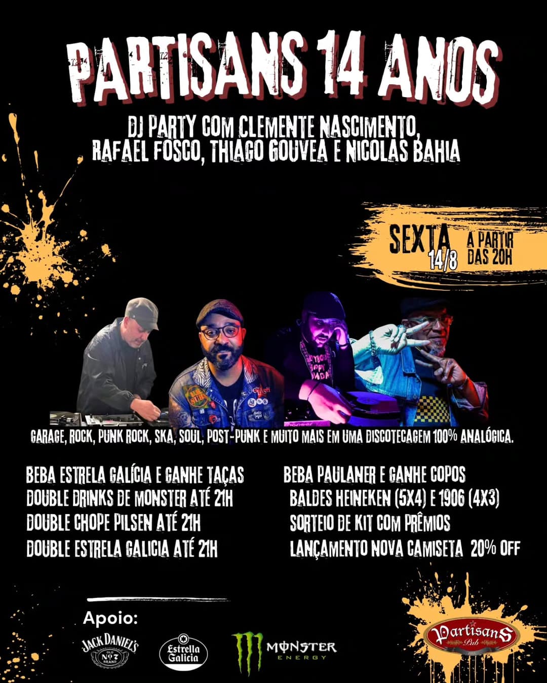 Flyer de Clemente Tadeu, Rafael Fosco Sala, Thiago Gouvea e Nicolas Bahia
