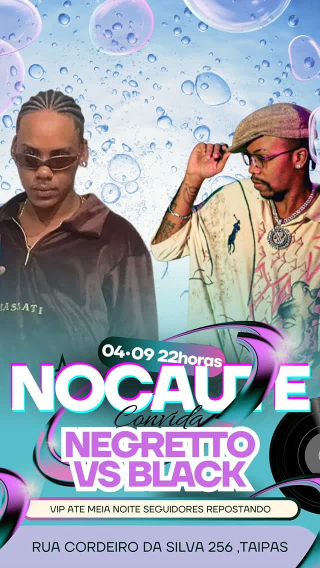 Flyer de Nocaute, Negretto e Vs Black