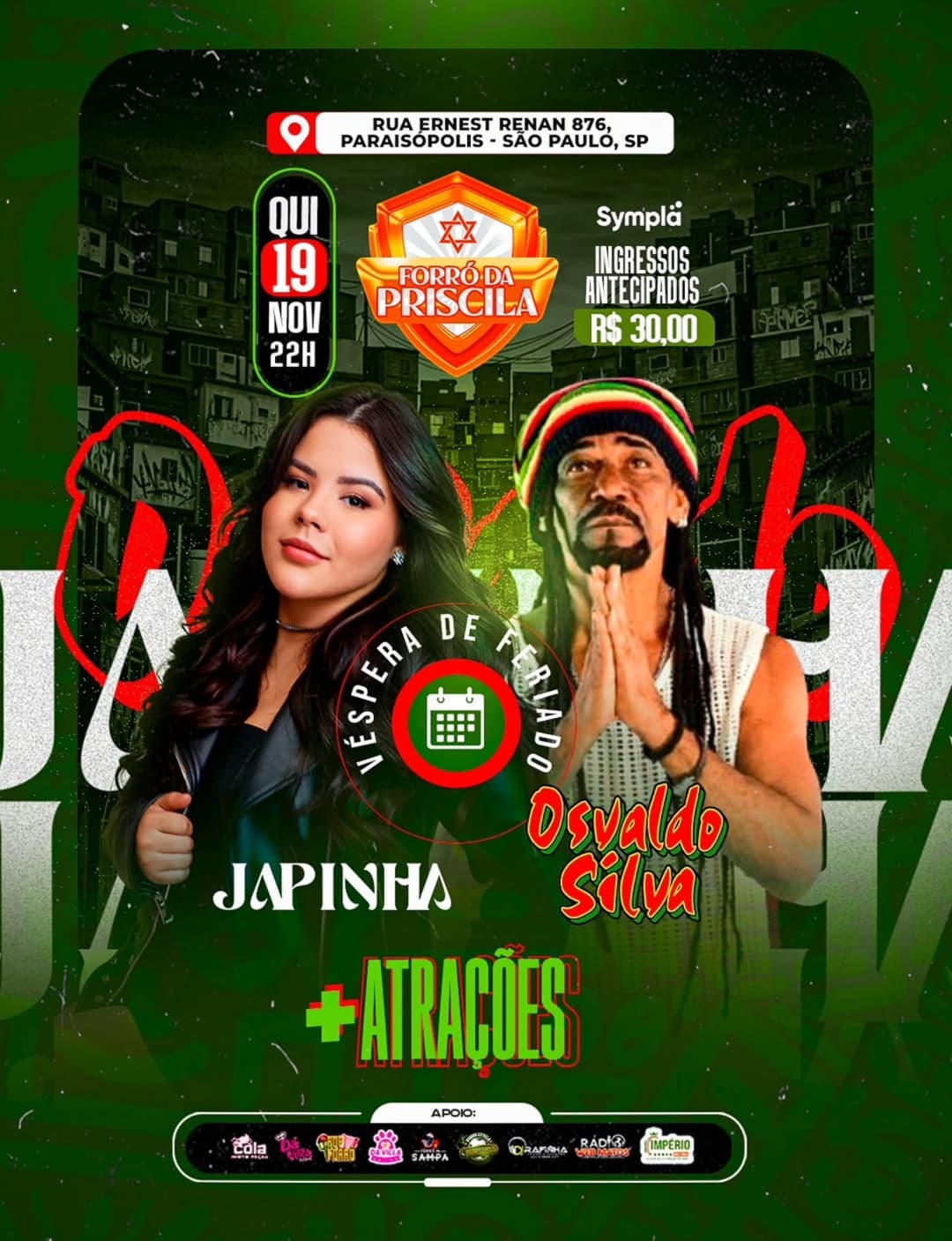 Flyer de Japinha e Osvaldo Silva