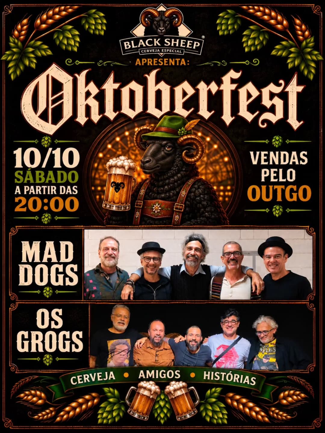 Flyer de Mad Dogs e Os Grogs
