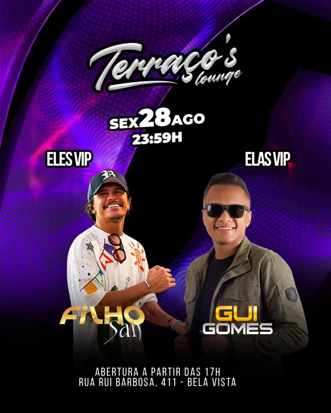 Flyer de Gui Gomes e Filho San