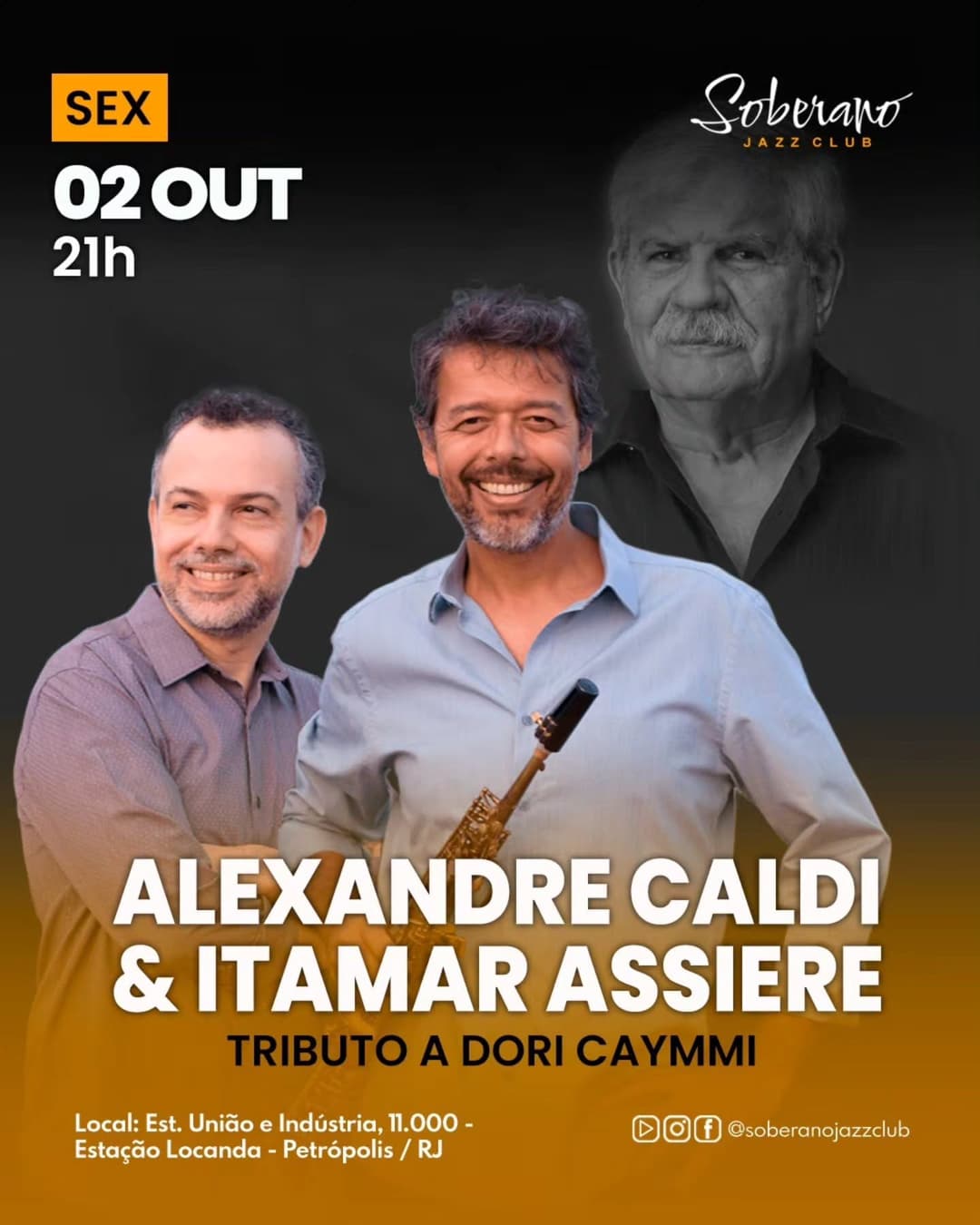 Flyer de Alexandre Caldi e Itamar Assiere