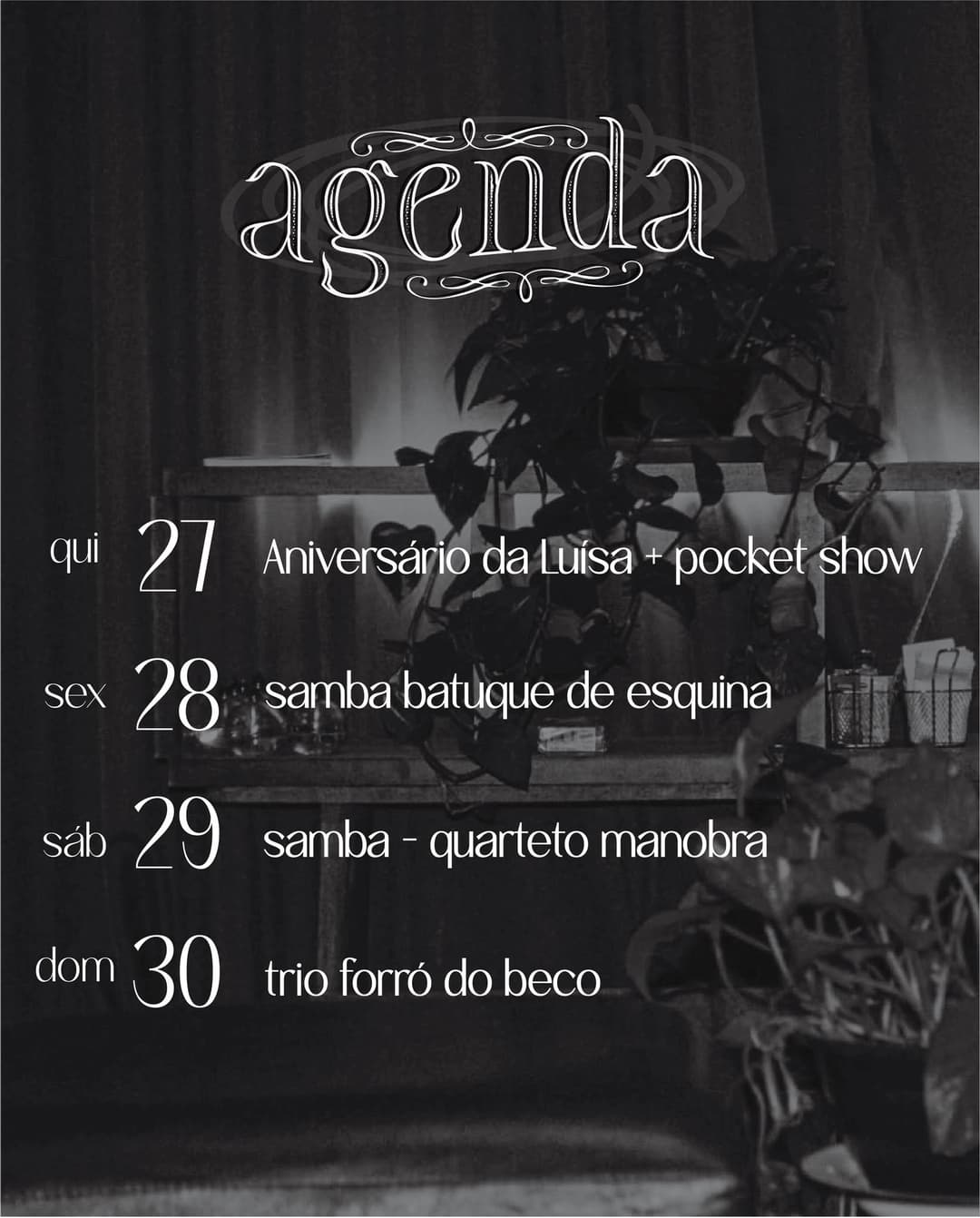 Flyer de Samba Quarteto Manobra
