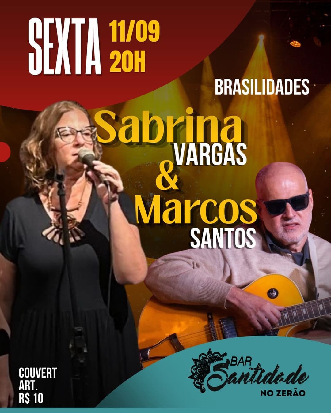 Flyer de Sabrina Vargas e Marcos Santos