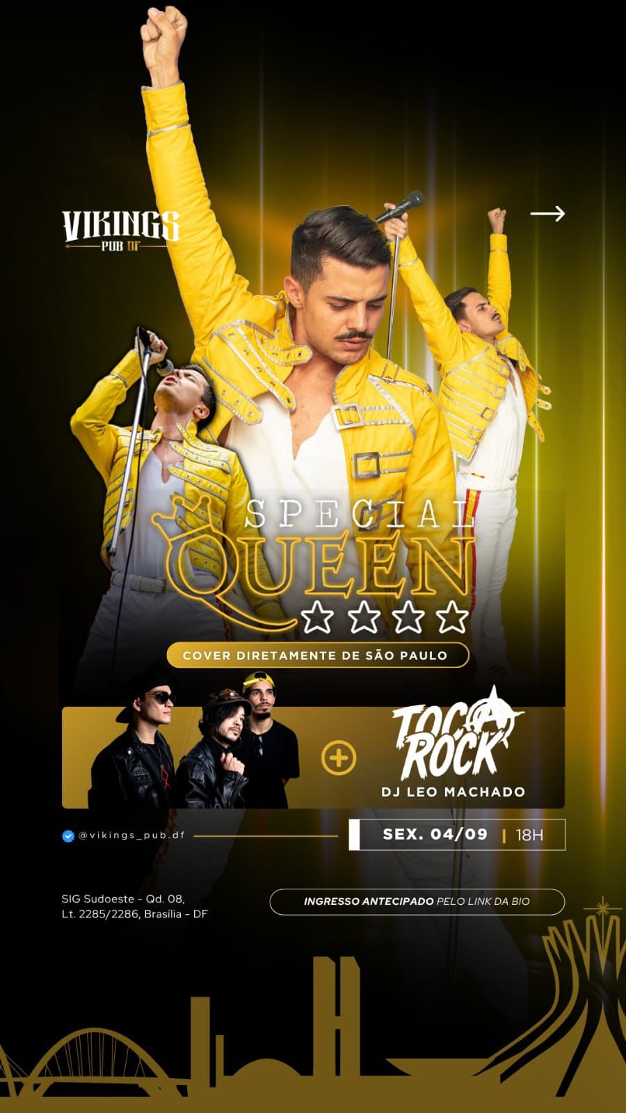Flyer de Leo Machado, Toca Rock e Special Queen