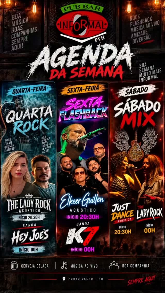Flyer de Just Dance e Banda The Lady Rock