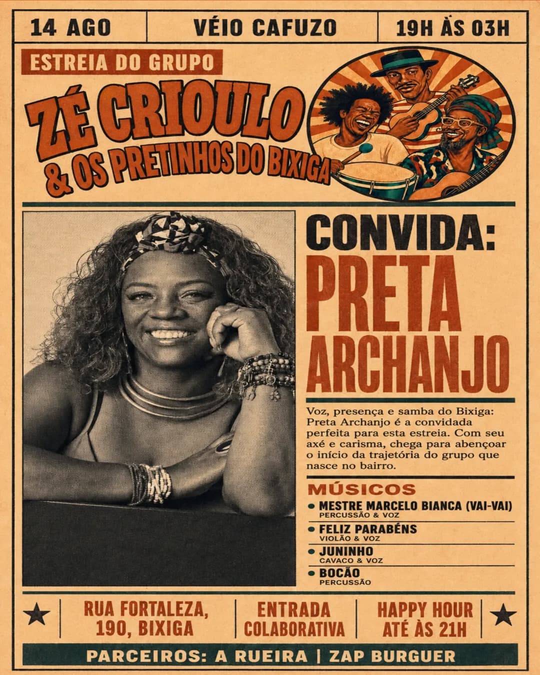 Flyer de Preta Archanjo
