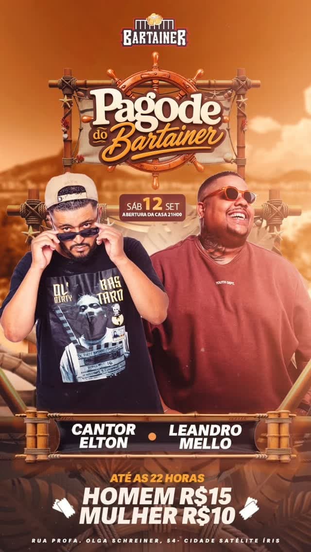 Flyer de Elton e Leandro Mello