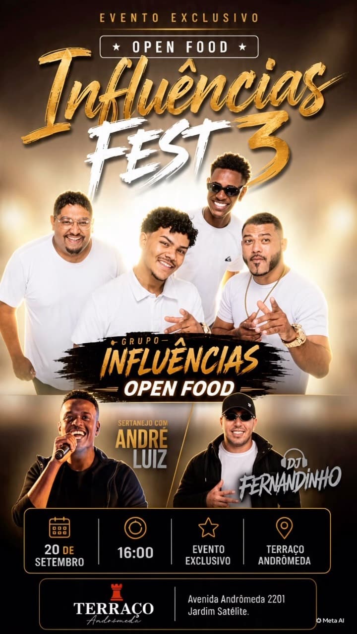 Flyer de Grupo Influências, André Luiz e DJ Fernandinho