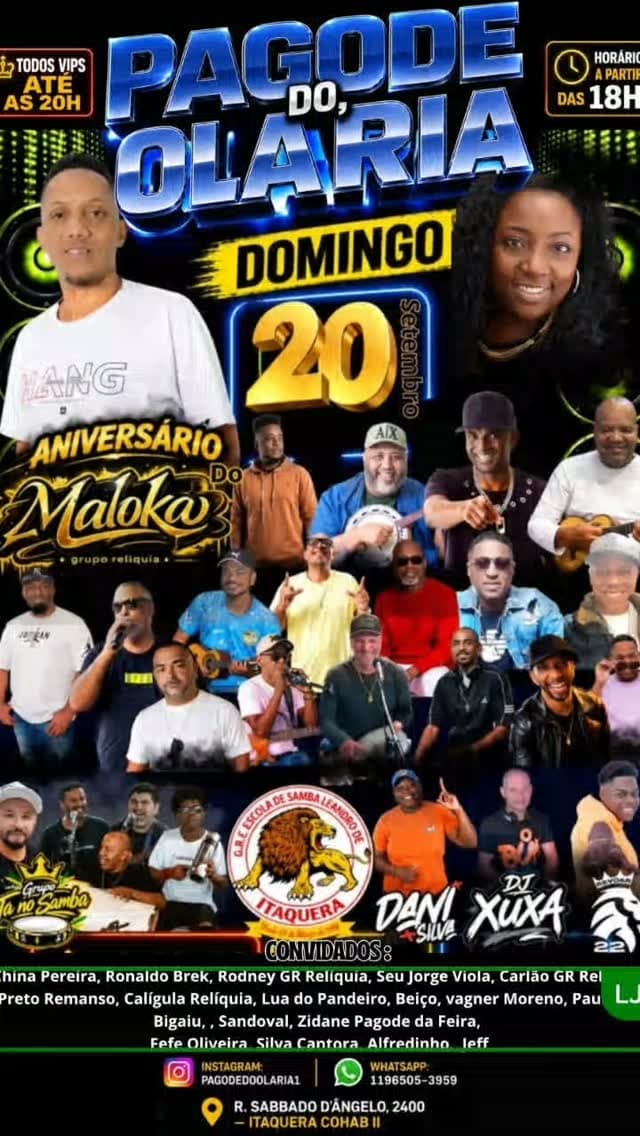 Flyer de Grupo Reliquia, China Pereira e mais 19 artistas