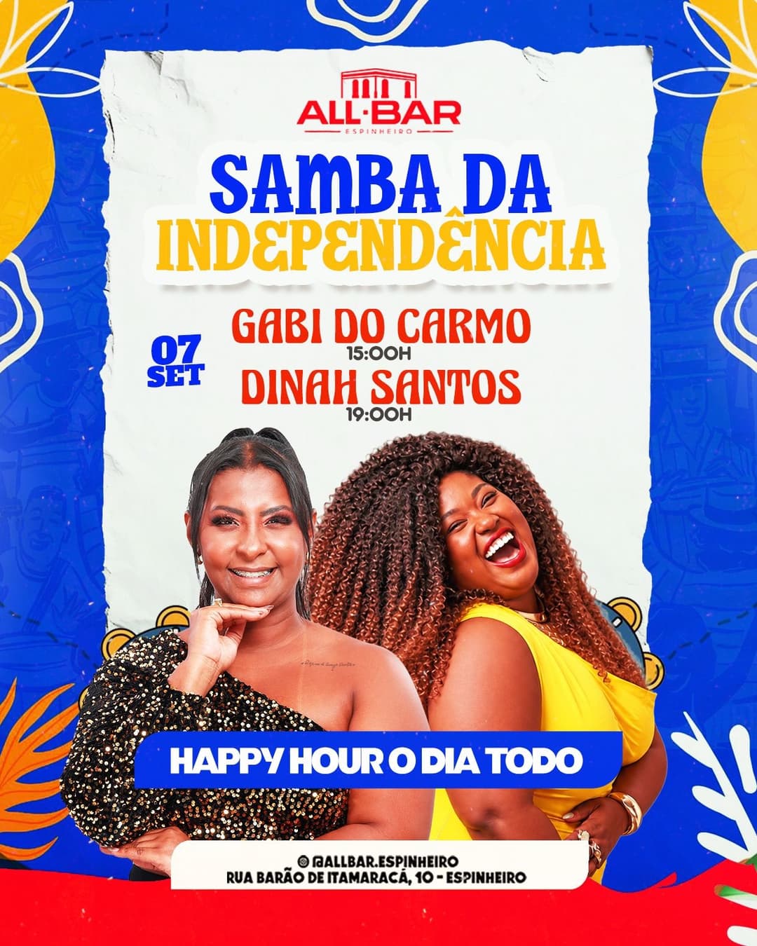 Flyer de Gabi do Carmo e Dinah Santos