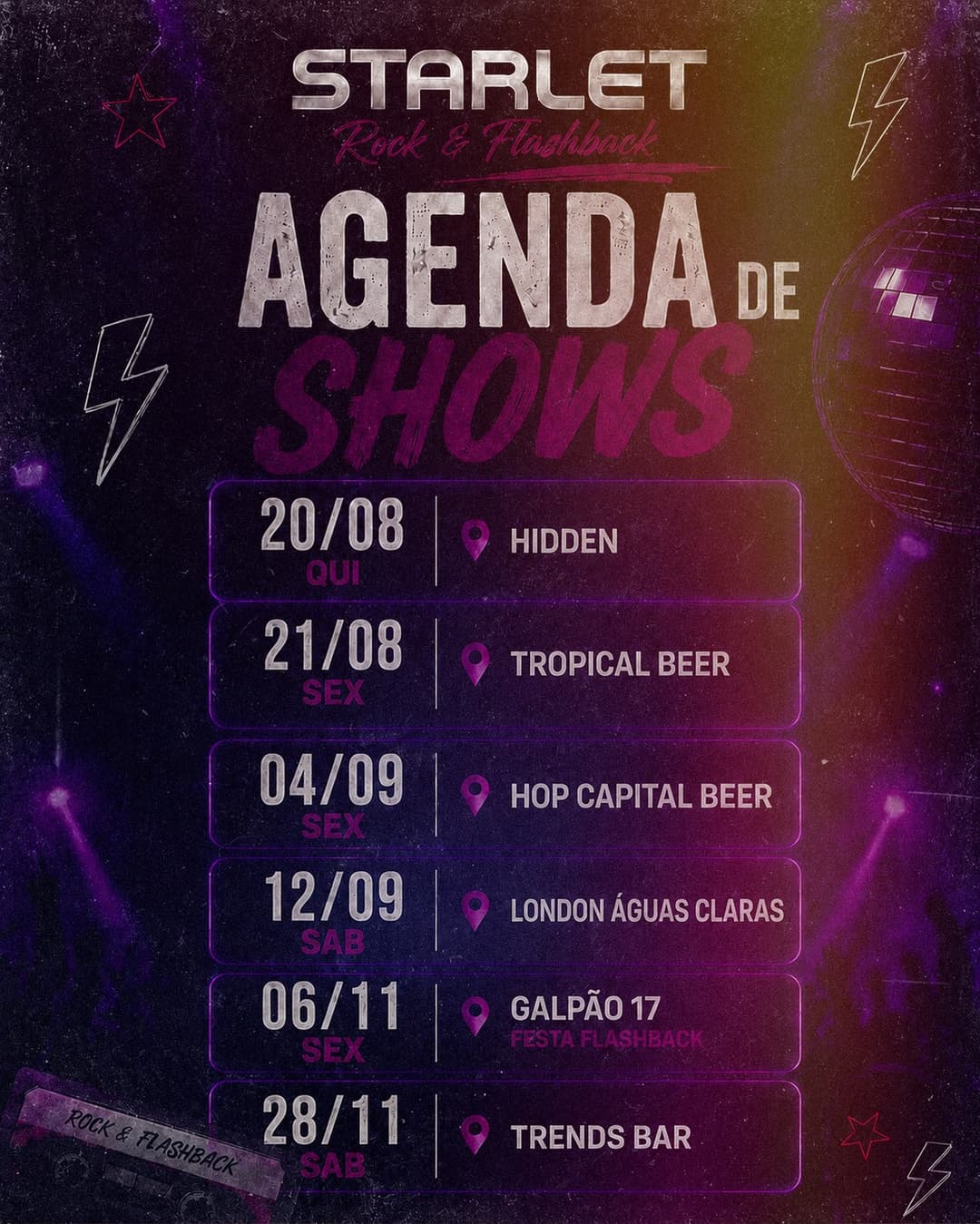 Flyer de Banda Starlet