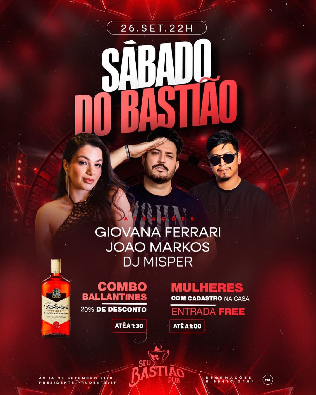 Flyer de João Markos Correa, Giovana Ferrari e DJ Misper