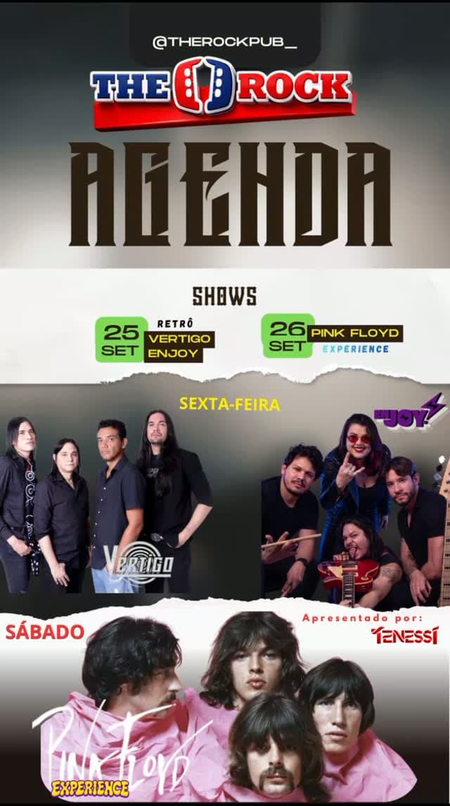 Flyer de Banda Vertigo e Enjoy