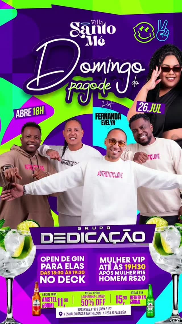 Flyer de Grupo Dedicação e Fernanda Evelyn