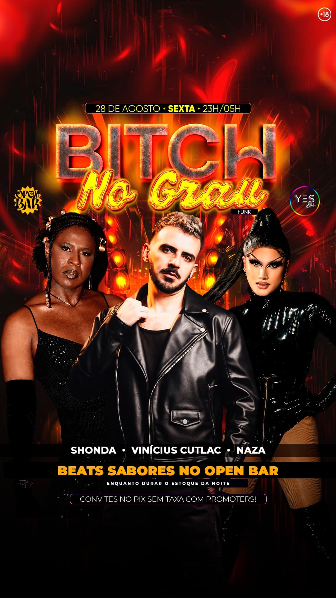 Flyer de Vinícius Cutlac, SHONDA e Naza