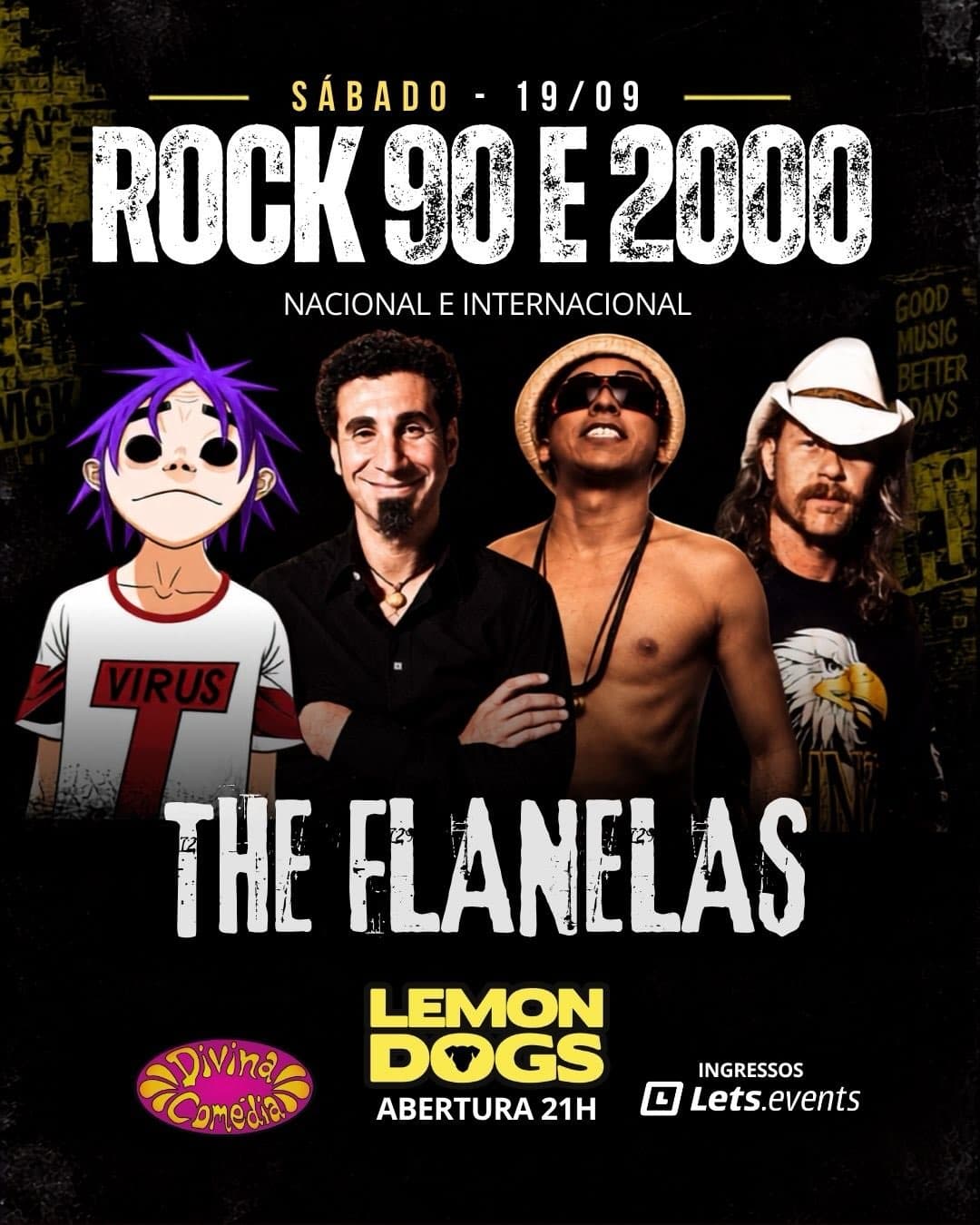 Flyer de The Flanelas e Lemon Dogs