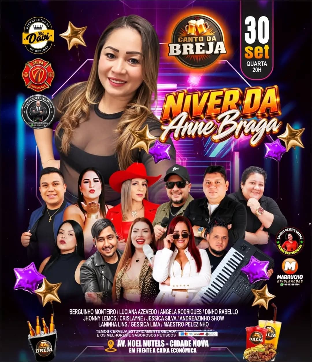 Flyer de Berguinho Monteiro, Anne Braga e mais 10 artistas
