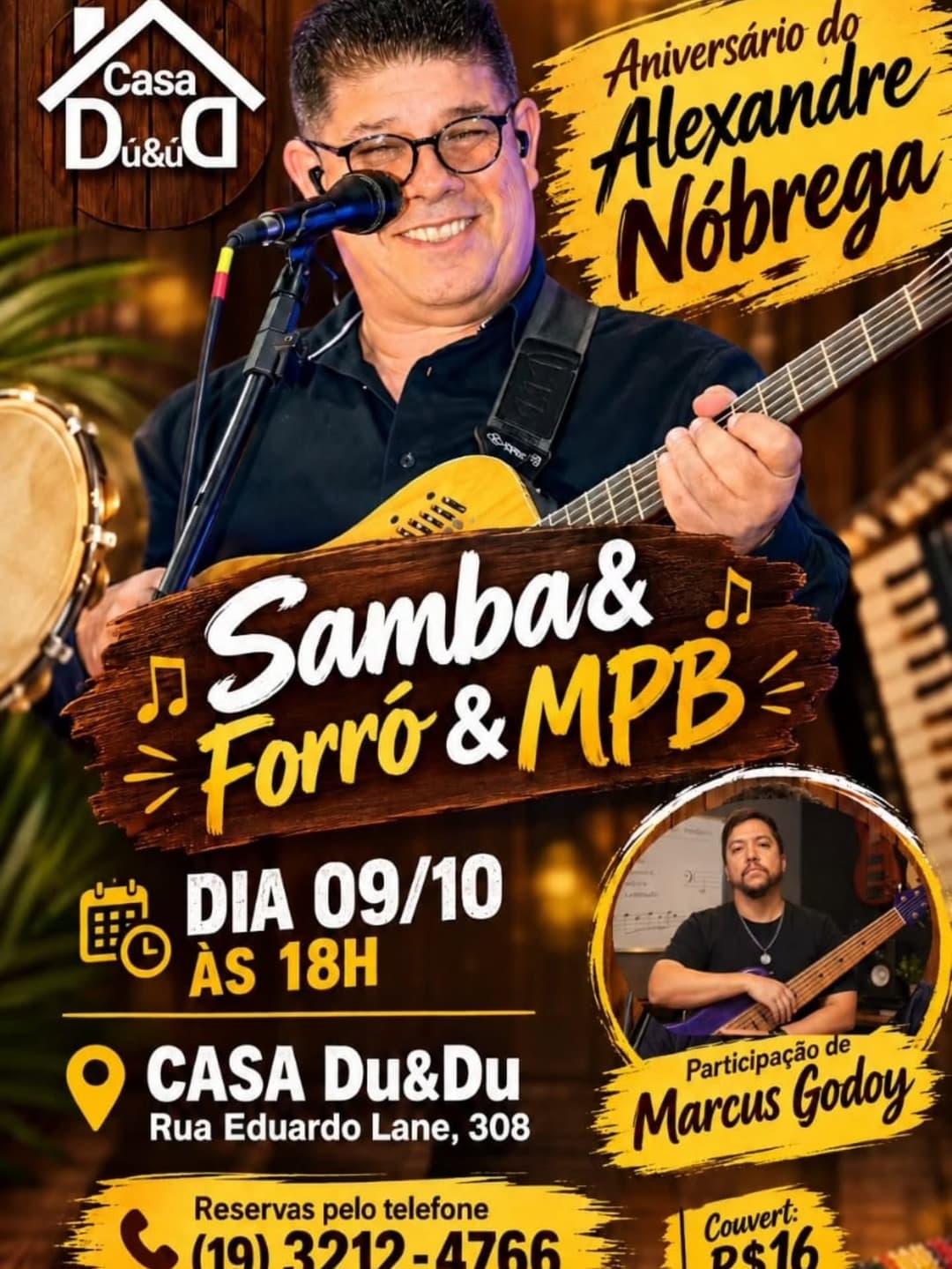 Flyer de Alexandre Nóbrega e Marcus Godoy
