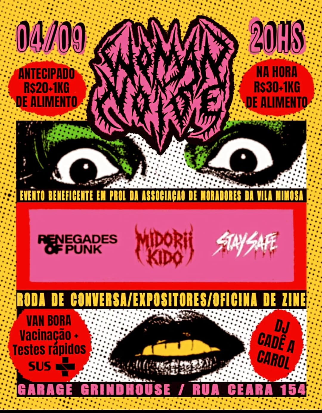 Flyer de The Renegades of Punk, Midorii Kido e mais 2 artistas