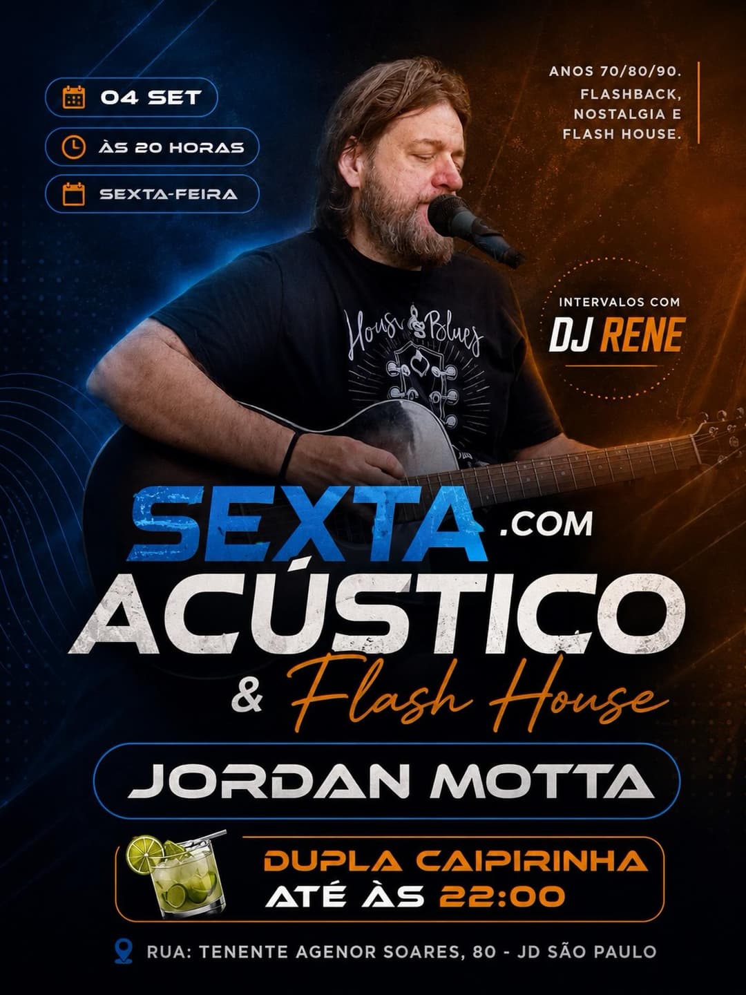 Flyer de Jordan Motta e DJ Rene